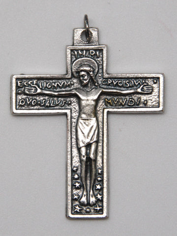 Silver Metal Crucifix Wide - CREL41