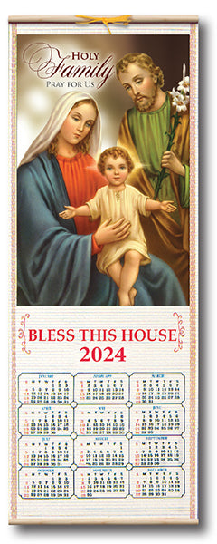 2024 Wood Scroll Calendar - Holy Family