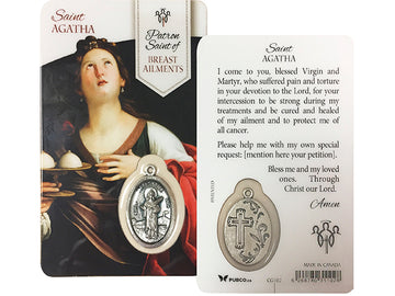 St. Agatha Laminated Prayer Card - Patron Saint For Breast Ailments