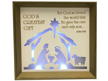LED Nativity Scene Frame