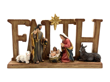 Faith Nativity Scene Resin