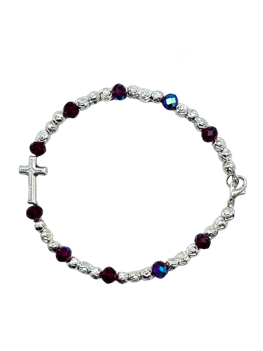 Crystal Rosary Bracelet - Blue / Light Blue / Green / Clear / Red