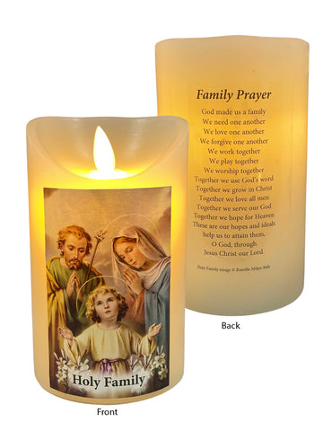 LED Wax Coated Vanilla Scented Candle - Holy Family
