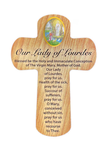 Wooden Palm Cross - Our Lady Of Lourdes