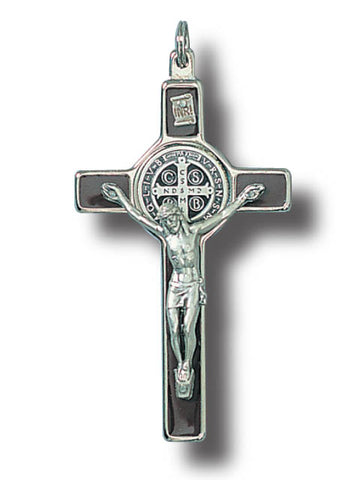 St Benedict Crucifix - Brown Metal Inlay