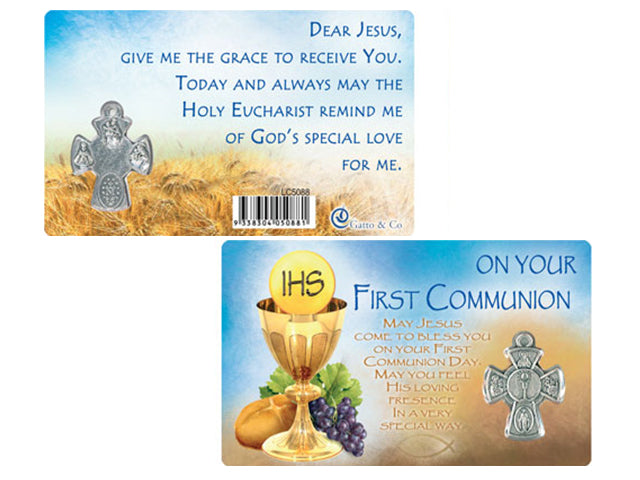 On Your First Holy Communion Laminated Prayer Card – Christian Supplies ...