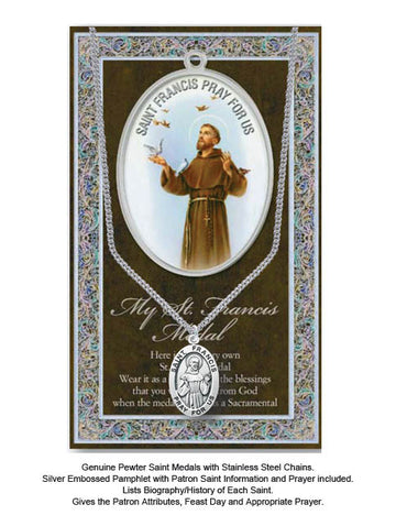 St. Francis Biography Leaflet With Pendant Set
