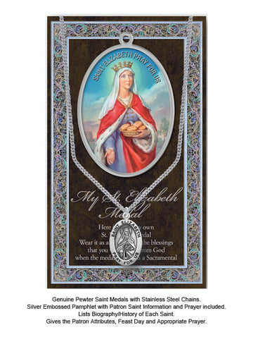 St. Elizabeth of Hungary Biography Leaflet With Pendant Set