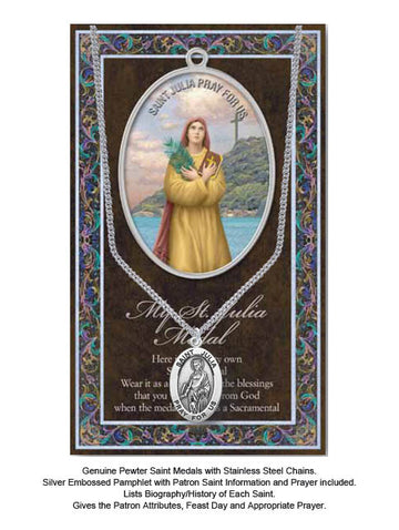 St. Julia Of Carthage Biography Leaflet With Pendant Set