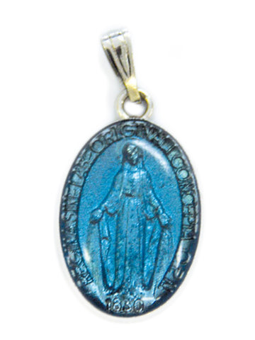 Miraculous Medal Blue Enamel