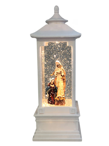 Light Up Nativity Water Lantern - White