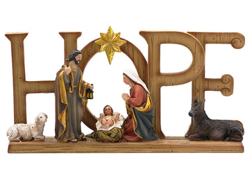 Hope Nativity Scene Resin