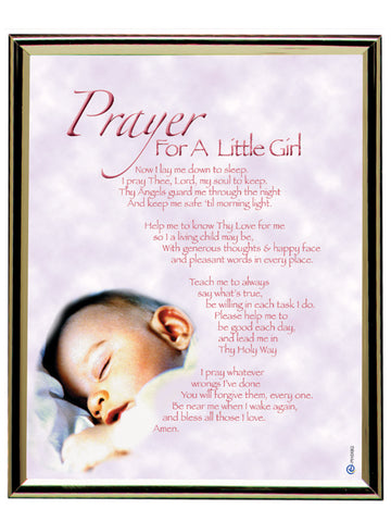 Prayer For A Little Boy / Girl Gold Mylar Frame
