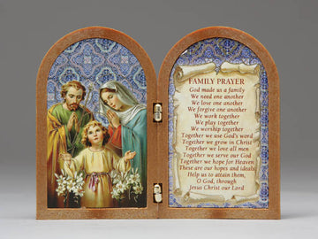 Plastic Plaque Wood Look - Holy Family