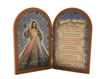 Plastic Plaque Wood Look - Divine Mercy