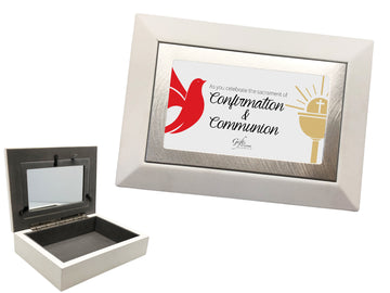 Combined Communion & Confirmation Keepsake Box - White