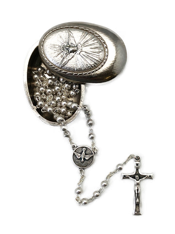 Metal Confirmation Rosary With Metal Box