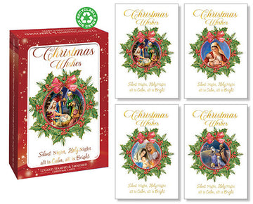 Boxed Christmas Cards Gold Stamped 12 Pack