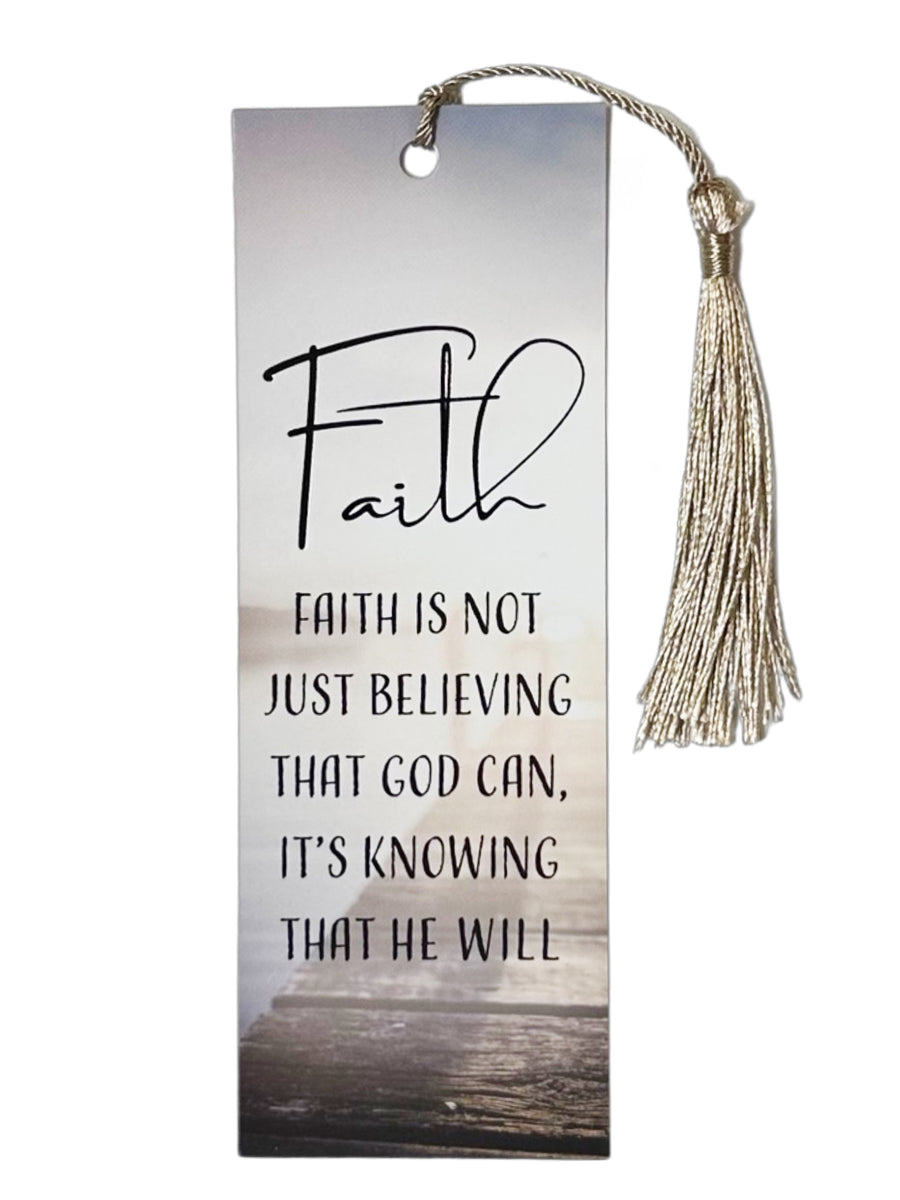 Laminated Bookmark With Tassel - Faith