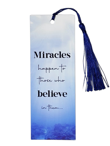 Laminated Bookmark With Tassel - Miracles