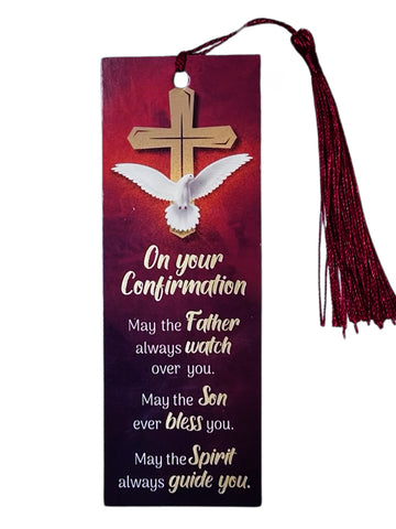 Confirmation Bookmark With Tassel - Cross & Dove