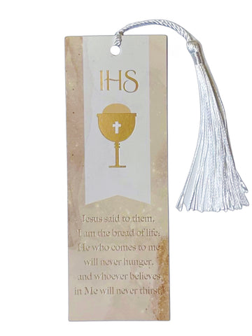 Communion Bookmark With Tassel - Gold Chalice