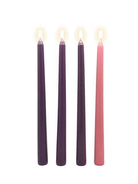 Advent Wreath Wood Cross With Set Of Advent Taper Candles