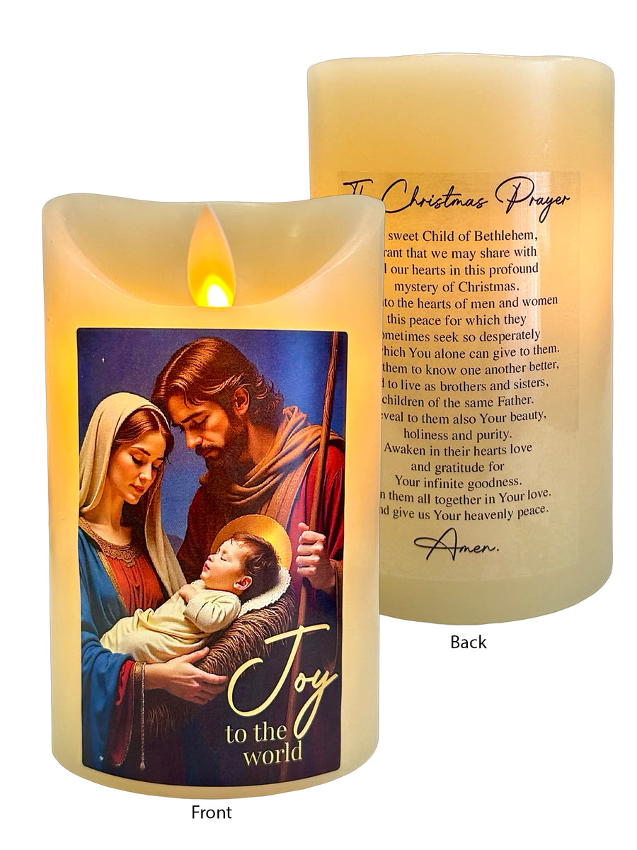 LED Wax Coated Vanilla Scented Candle - Joy To The World