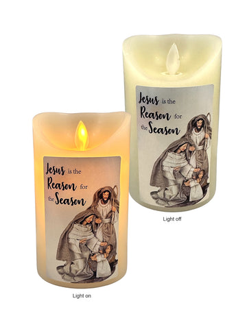 LED Wax Coated Vanilla Scented Candle - Jesus Is The Reason