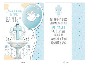 Baptism Card Congratulations - Blue