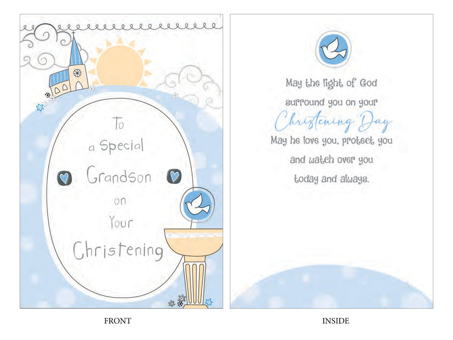 Christening Card - Special Grandson