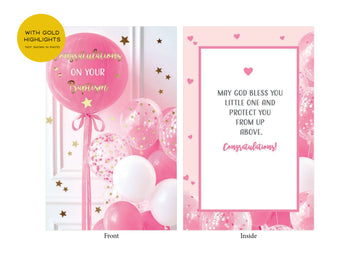 Baptism Card - Pink