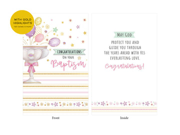 Baptism Card - Pink