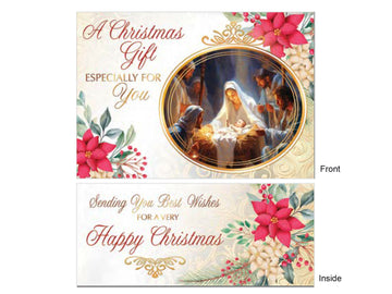 Christmas Gift Wallet Card - Gold Stamped & Embossed