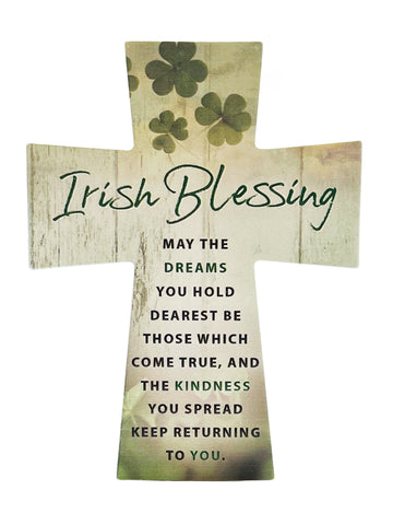 Standing Ceramic Cross - Irish Blessing