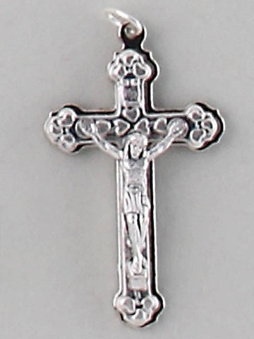 Trefoil Shaped Silver Crucifix 37mm