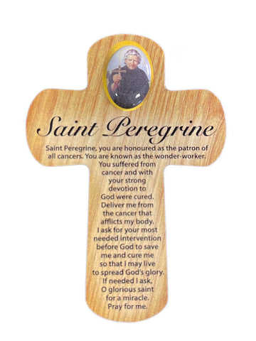 Wooden Palm Cross - St Peregrine