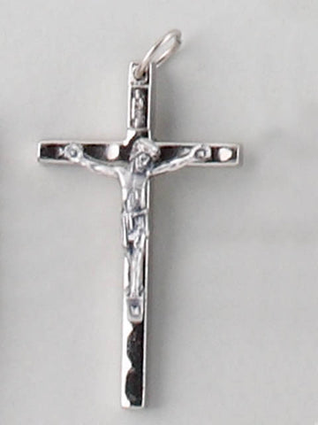 Silver Scalloped Crucifix 40mm