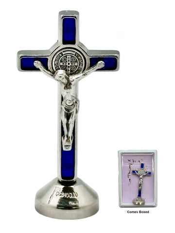 St. Benedict Silver Standing Crucifix - 40mm