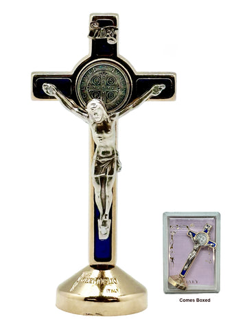 St. Benedict Gold Standing Crucifix - 60mm