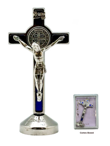 St. Benedict Silver Standing Crucifix - 60mm