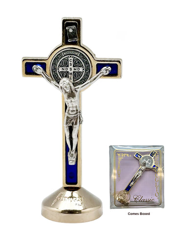 St. Benedict Gold Standing Crucifix - 80mm