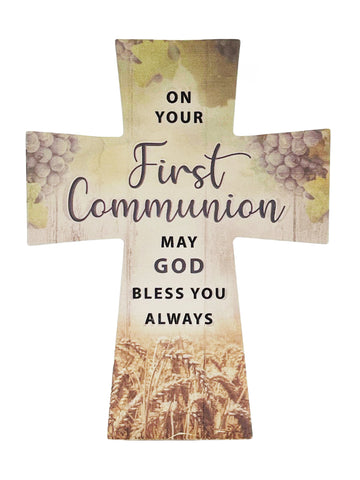 Standing Ceramic Cross - First Communion