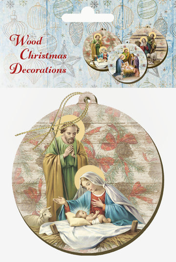 Christmas Wood Ornament - Holy Family