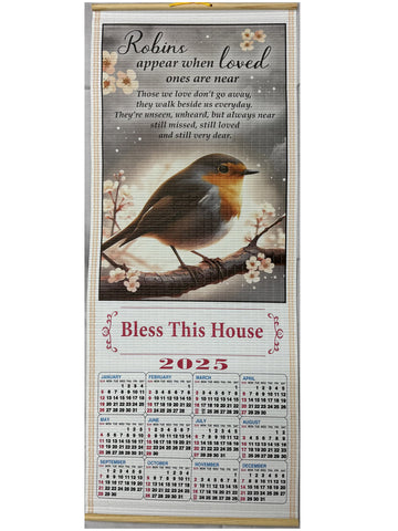 2026 Wood Scroll Calendar - Robins