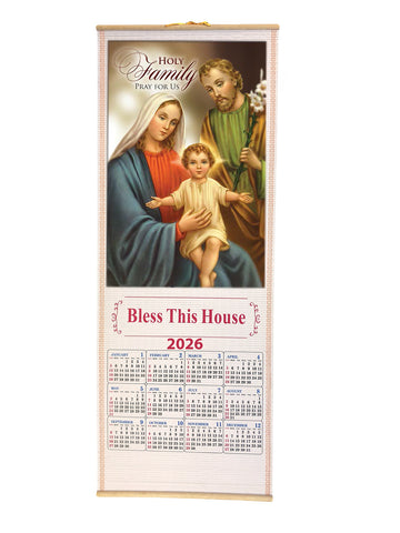 2026 Wood Scroll Calendar - Holy Family