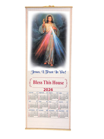 2026 Wood Scroll Calendar - Divine Mercy