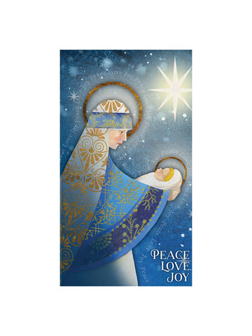 Christmas Holy Card - Peace Love Joy