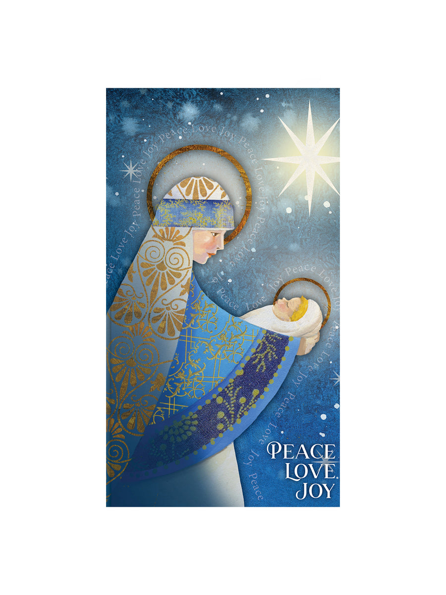 Christmas Holy Card - Peace Love Joy
