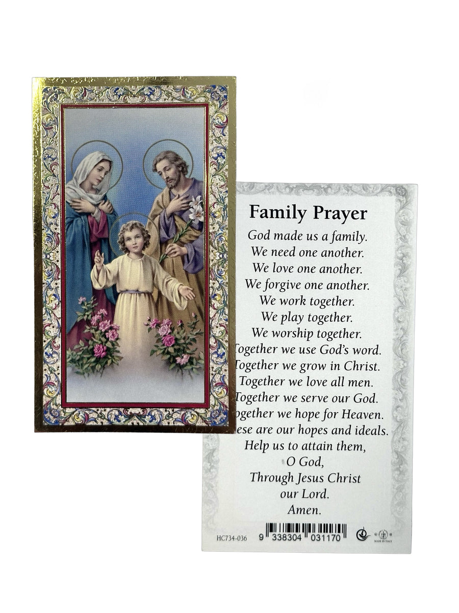 Family Prayer Holy Card